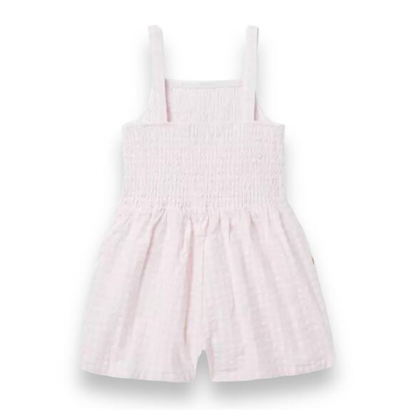 🆕 Janie and Jack NWT Pink Gingham Mia Smocked Romper. Size 8 - Picture 2 of 4